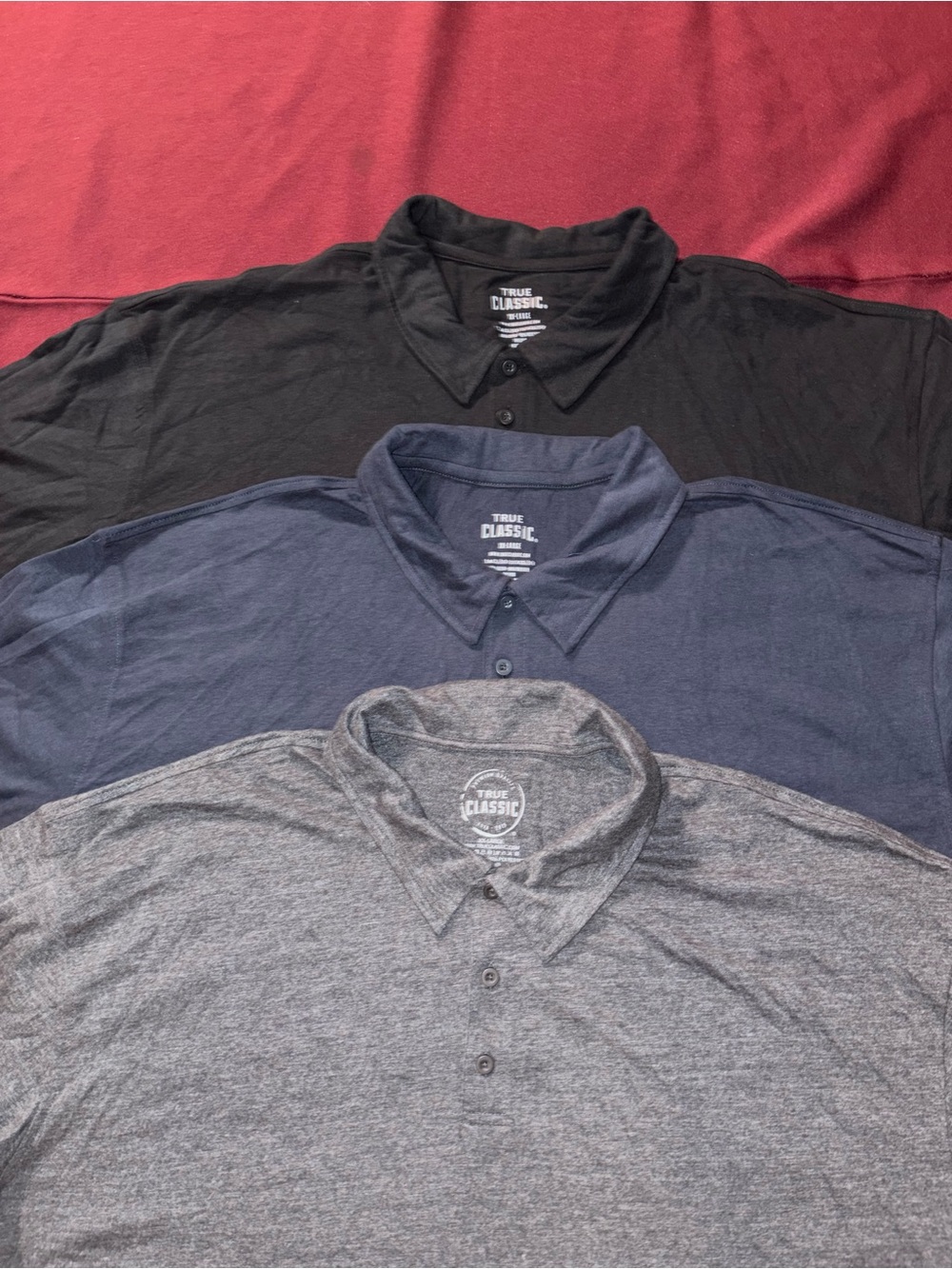 True Classic Polo Shirt - Black, Navy, Gray size XXL